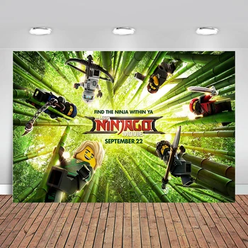 

Ninja in bamboo photography background kids birthday party custom photo backdrop polyester vinyl photography background studio