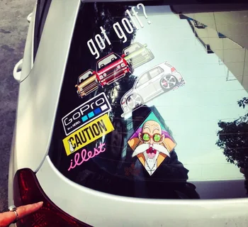 

LEFT SIDE Car Reflective Sticker Personality After Wind Decorative Waterproof Sunscreen Cartoon Fashion Car Stickers