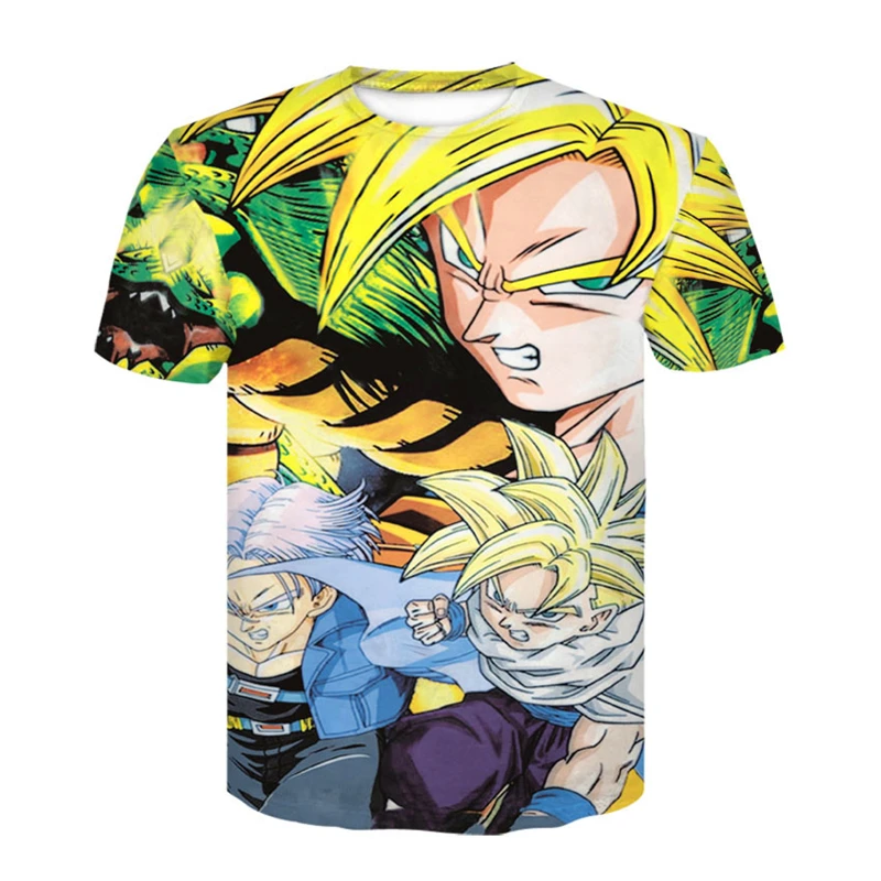 

Cartoon Dragon Ball Goku 3D print Men T shirt men summer new Tops Funny O-neck Short sleeve Men/Women movement Casual T-shirt