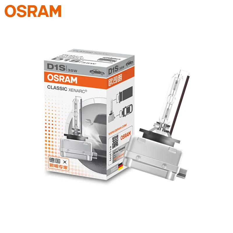 

OSRAM D1S 66140CLC Xenon HID CLASSIC Original Car Xenon Headlight 12V 35W 4200K Standard White Light Auto Genuine Lamp, 1x