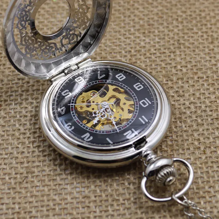 

Hot Selling Classic Retro Flip Magnifying Glass Rome Antique Gift Varved Mechanical Pocket Watch Necklace Mound Table