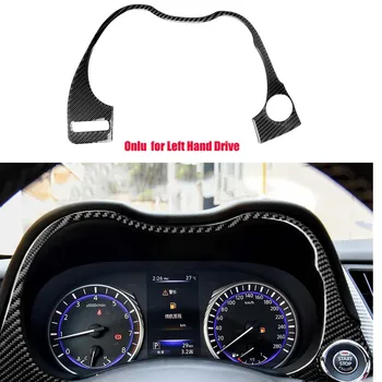 

For Infiniti Q50 Q60 2014 15-19 Carbon Fiber Interior Dashboard Frame Cover Trim