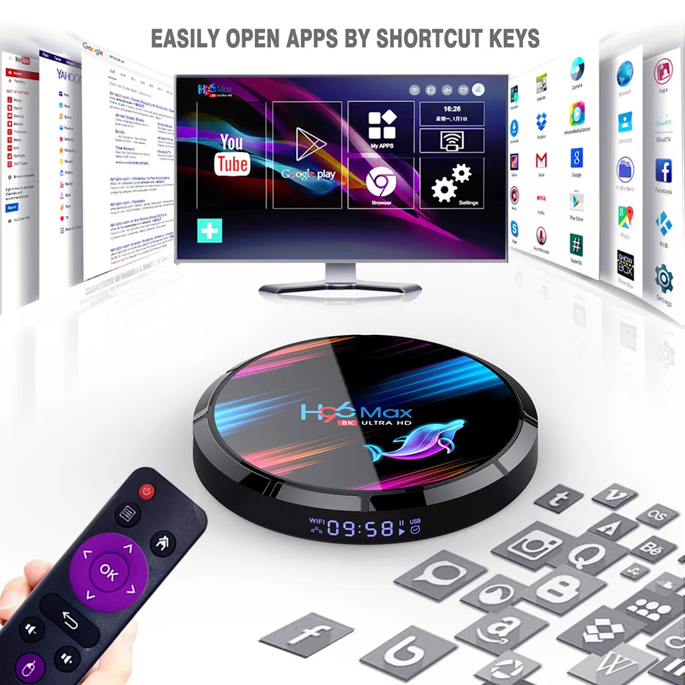 2020 Smart TV Box Android 9.0 Amlogic S905X3 8K Media Player Max 4GB RAM 128GB ROM Dual Wifi 2G/8G Set Top Box YouTube Netflix