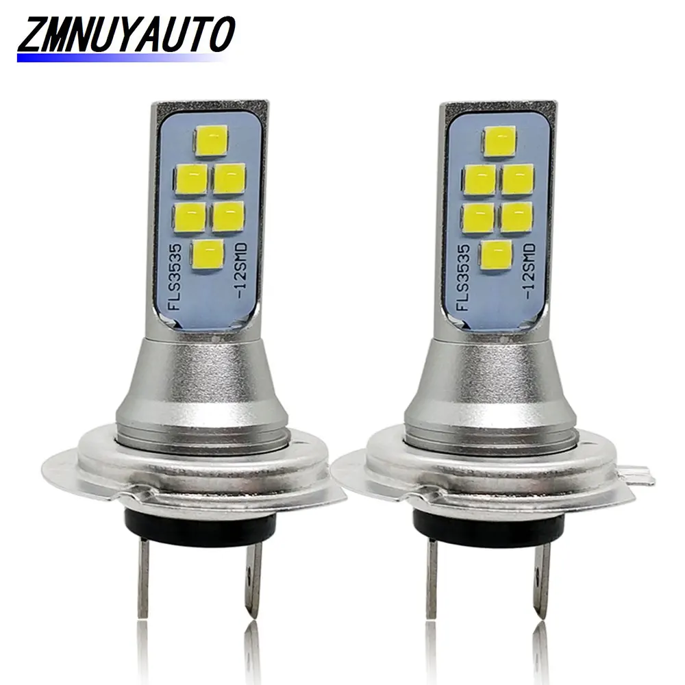 

2PCS H7 LED Bulb Auto Fog Light 1400LM 12SMD Car Driving Day Running Lamp DRL Super Bright White 6000K 12V 24V h7