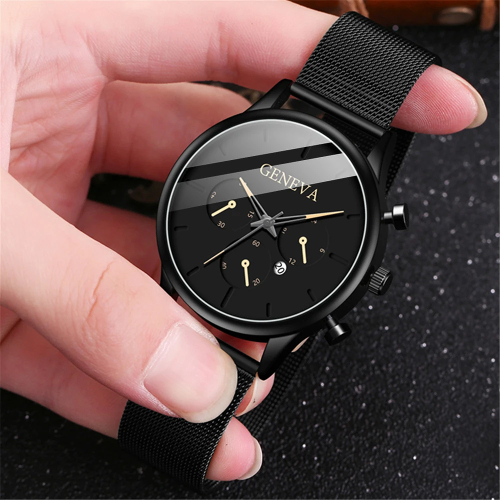 Luxury Men's Watches Fashion Colored Pointer Business Ultra Thin Clock Stainless Steel Mesh Belt Quartz Women's Watch Calendar 4 books ultra thin index stickers office products notebook tabs notes colored sentence strips very fine sticky flags