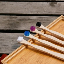 Натуральная бамбуковая щетка для ухода за зубами, Экологичная зубная щётка, скребок, инструмент для чистки языка для взрослых