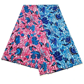 

Polyester African wax print fabric,Ankara fabrics Batik wax kitenge fabric 6 yards LBLD-198