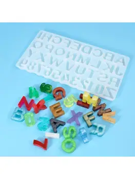 

Alphabet Crystal Epoxy Resin Mold English Letters Number Pendant Silicone Mould