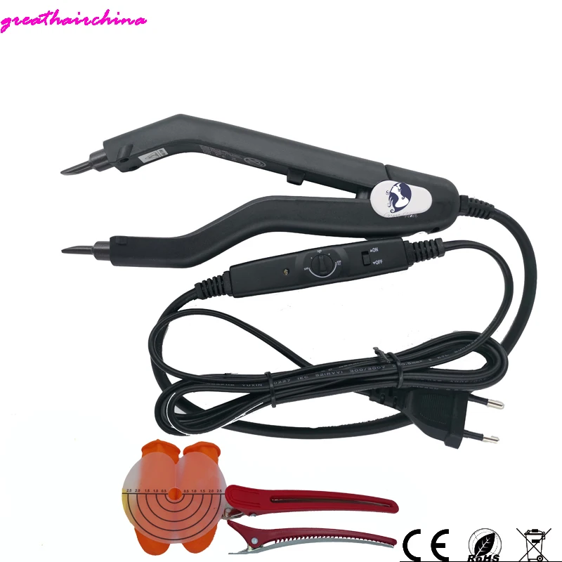 1pcs Adjustable Temperature 220℃ Smart Mini Heating Tip Hair Extension Iron, Fusion Hair Extension Iron Keratin Bonding Tools