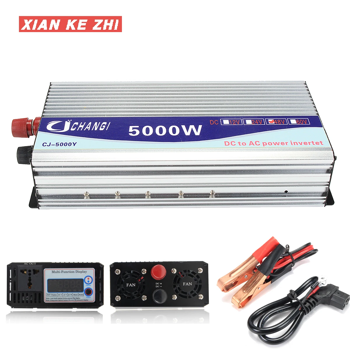 US $57.80 Modified Sine Wave Car Inverter DC 12v 24v AC 110v 220v Power 5000W 10000W Inverter Converter   LCD display