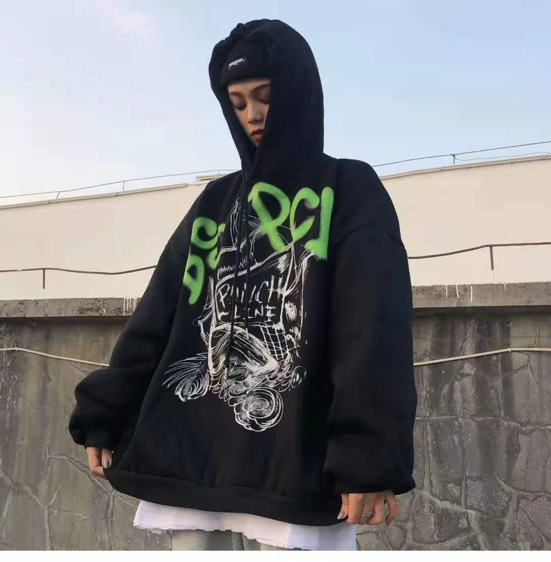 Punk Style Harajuku Hoodie For Men Women Sweatshirts Grunge Clothes Shirts Black Streetwear Alt Emo Clothing Alternative 21 Hoodies Sweatshirts Aliexpress