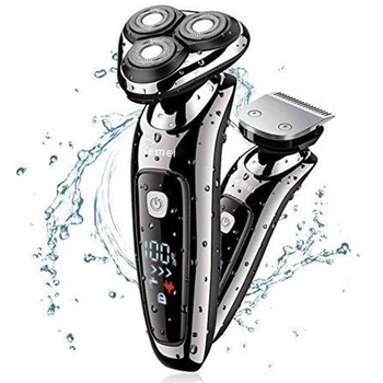 

kemei wet dry electric shaver facial electric razor for men male beard shaving machine rotary head usb rechargeable 5