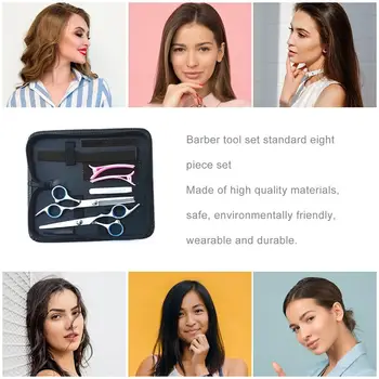 

Barber And Hairdressing Tool Set Flat Tooth Clipper Curved Finger Rest Scissors Is Highly Polished Sharp 1 Set