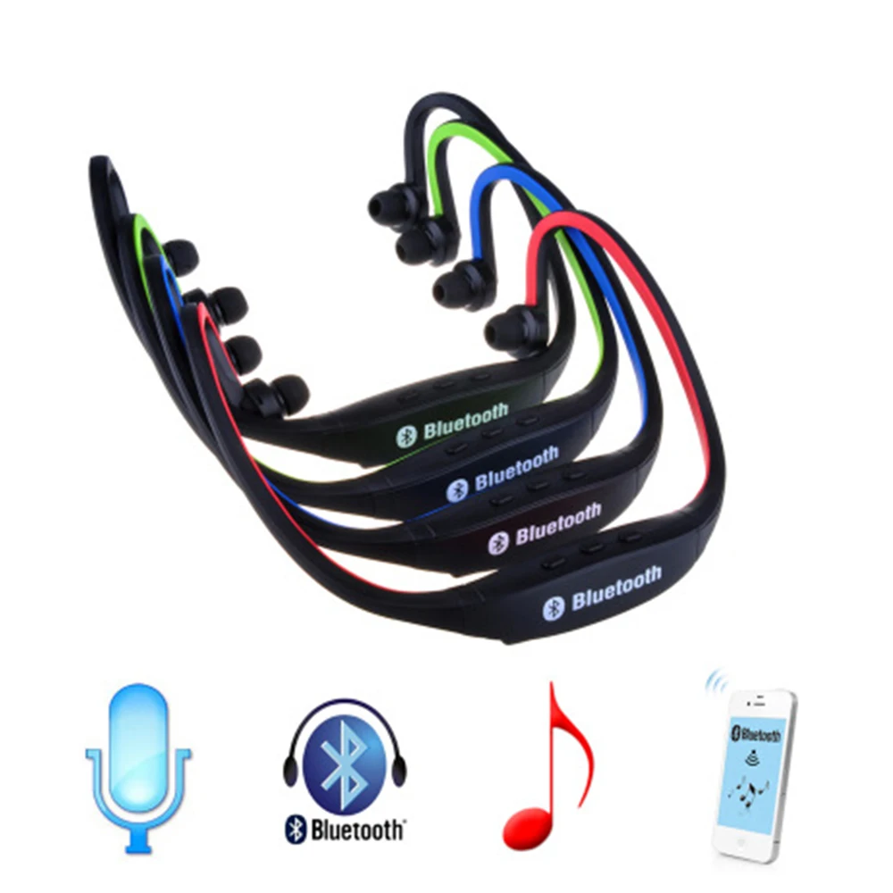 

S9 Wireless Headphone Sport Bluetooth Earphone Support TF/SD Card FM True Cordless Earbuds Handsfree Headset with Mic for Phone