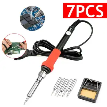 

220V/110V 60W Electric Soldering Iron Adjustable Temperature DIY Welding Kit Rework Station with Repair Accessories