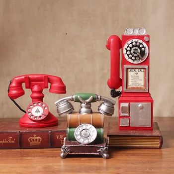 

American Retro Resin Phone Decoration Creative Phone Set Model Home Shop Restaurant Bar Decorations