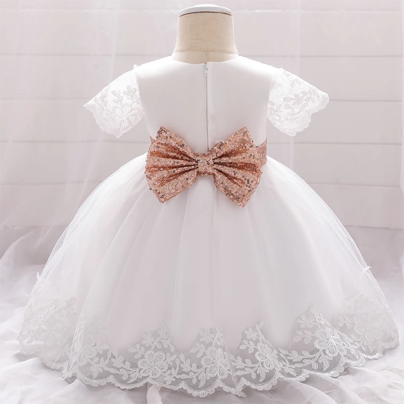 

Милое платье с блестками и бантом для маленьких девочек 0-24 м, платье для крещения на 1-й день рождения, Рождество, свадьбу, детское платье, дворцовые вечерние платья принцессы