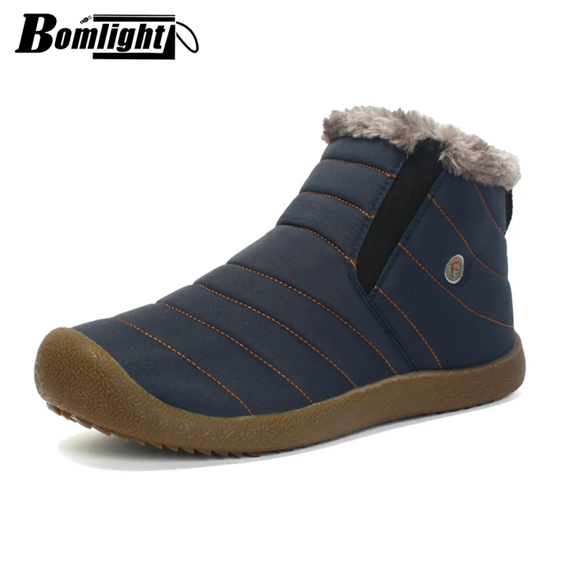 Bomlight/зимние ботинки унисекс; кроссовки на платформе; мужские слипоны; обувь для вождения; мужские ботинки; уличные зимние ботинки с эластичной лентой; Размеры 35-48