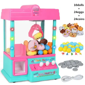 

Claw Machine Music Light 60s Time Candy Grabber Prize Dispenser Vending Machine Birthday Christmas Gifts for Boys Girls
