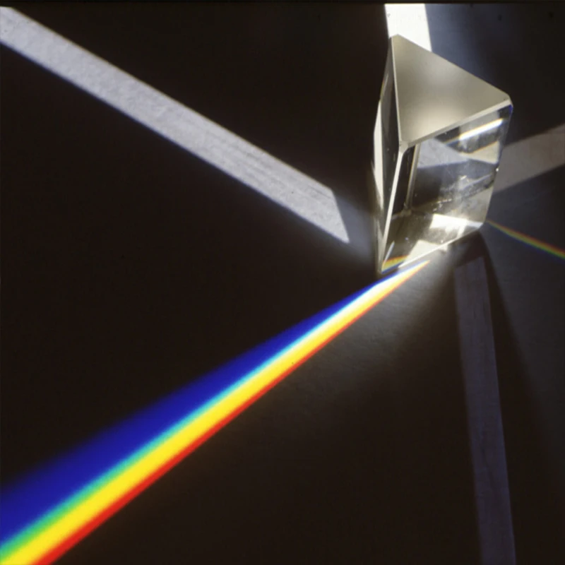25x25x80mm Rainbow Triangular Prism Optical Prisms Glass Physics Teaching Refracted Light Spectrum Children Students Present