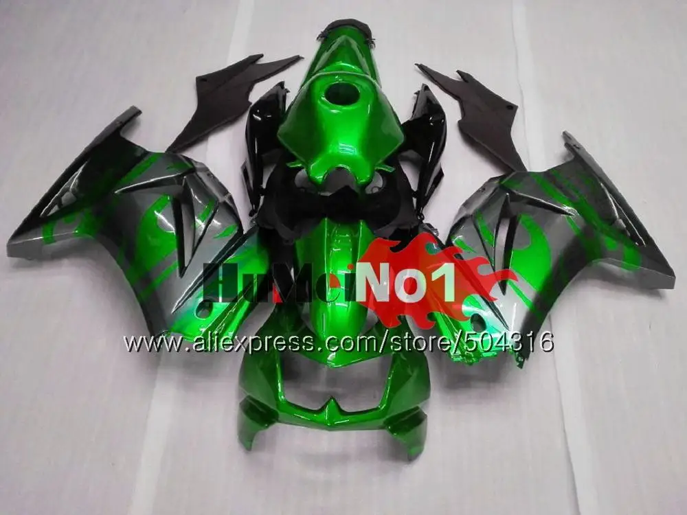 Комплект для KAWASAKI EX250 ZX250 R EX250R 10MC образования легкой пены. 3 ZX EX 250 250R ZX250R 2008 2009 2010 2011 2012 08 09, 10, 11, 12, зеленого и белого цветов обтекатель - Цвет: No. 23