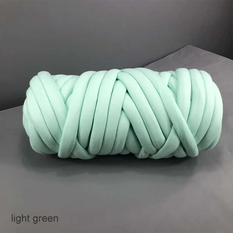 light green DIY Ручная работа шерсть пряжа свитер Одеяло мягкая теплая большая толстая одежда швейная ткань вязание пряжи 500 г шапка шарф крючком - Цвет: light green