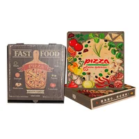 Custom Printer Cheap Wholesale Colourful Pink  Disposable Food Delivery Carton Paper Pizza Packaging Box 2