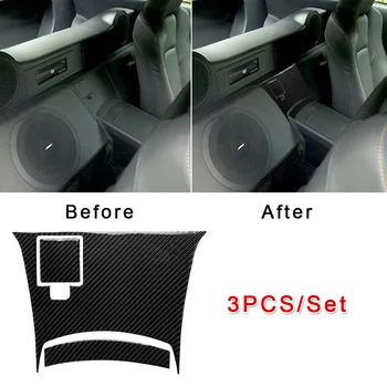 

3PCS Car Rear Center Console Cover Trim Carbon Fiber Black For Nissan 350Z 2006-2009 Auto Rear Center Console Cover Trim Sticker