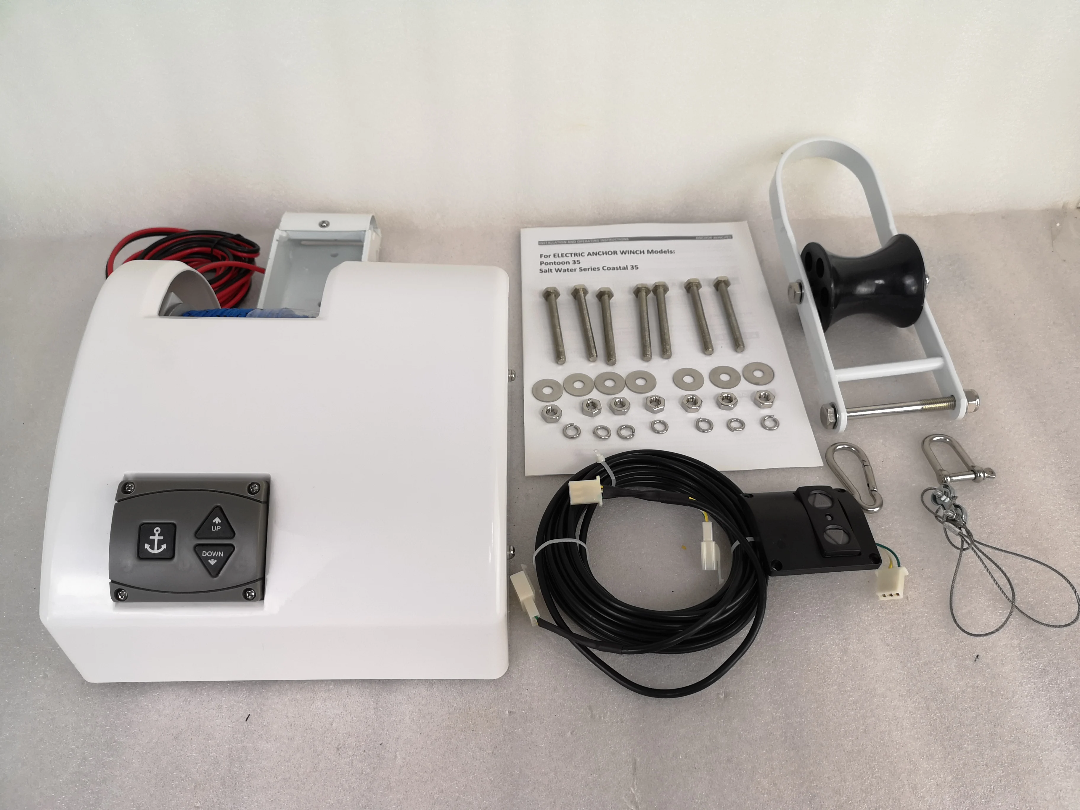 12V второй переключатель комплект Якорная Лебедка для морской лодки 35Lb Понтон