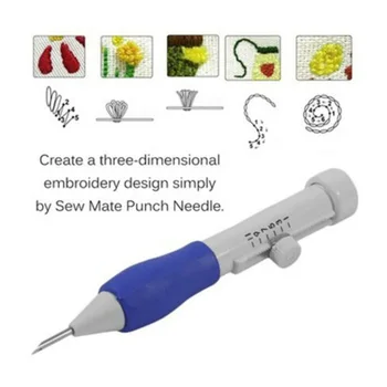 

New Cross Stitch Embroidery Pen Set Knitting Sewing Tool Kit Punch Needle Stitching Threaders Flower Embroidery Applique Needles