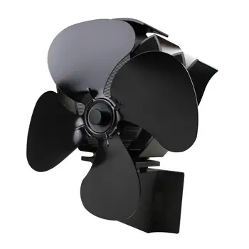 

4 Blade Stove Fan Heat Fireplace FanPowered Heat Powered Log Wood Burner Friendly Quiet Fan Home Efficient Heat Distribution 30p