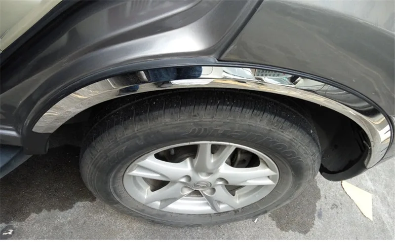 for Nissan QASHQAI J10 J11 2008- Car Styling 304 Stainless steel car wheel eyebrow trim strip trim