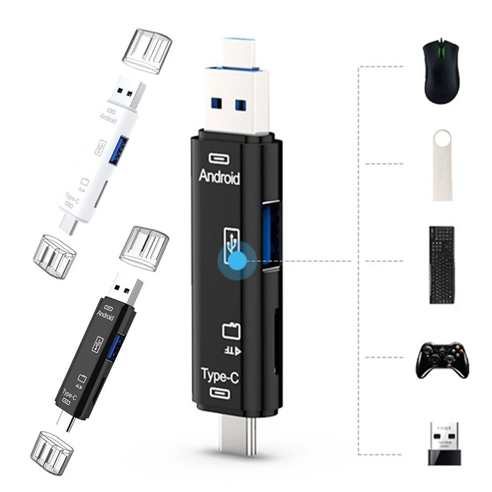 Bakeey 3 в 1 OTG type C и micro USB и USB Кардридер высокоскоростной USB2.0 Универсальный OTG TF для Android Компьютерный удлинитель головной убор