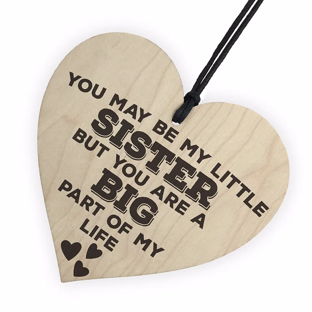 4-Meijiafei-Little-Sister-Big-Part-Of-My-Life-Wooden-Hanging-Heart-Plaque-Sister-Love-Sign