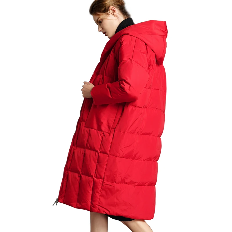 

2019 winter fashion update 90% white duck down coat fashion brand hooded cloak style long downjacket women thick warm coat