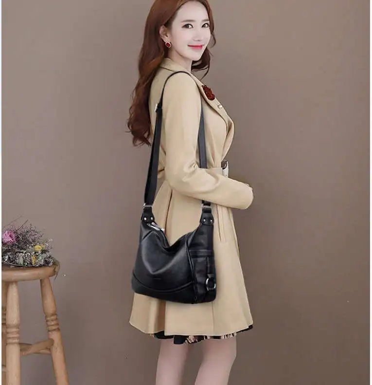 Female Messenger Bags Vintage Leather Handbag High Quality Sac A Main Solid Soft Shoulder Crossbody Bag For Women Bolsa