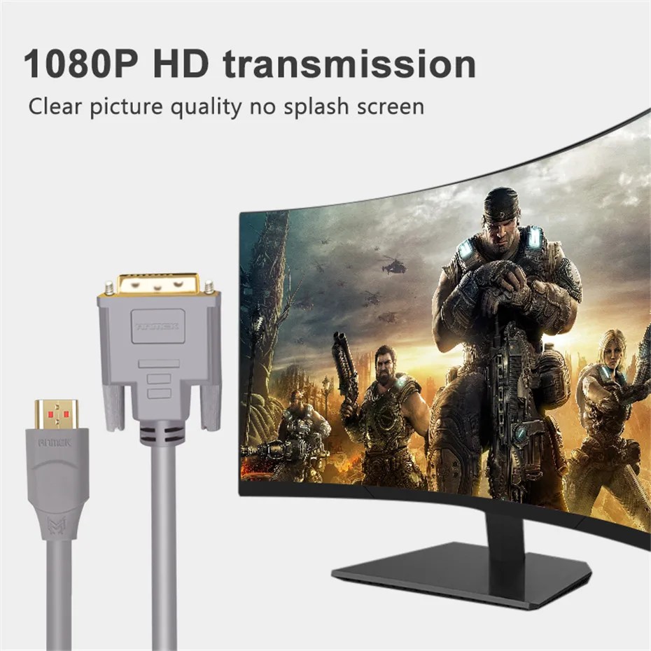 Anmck Кабель HDMI-DVI двунаправленный DVI-D 24+ 1 папа-папа HDMI DVI D адаптер конвертер для PS4 HDTV 1080P кабель DVI в HDMI