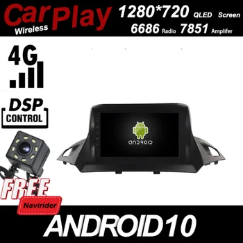 

Qled 1280*720 Screen Car Android 10 Player for 2013 2018 Ford Kuga stereo Automotive Carplay Bluetooth GPS Radio Head Unit