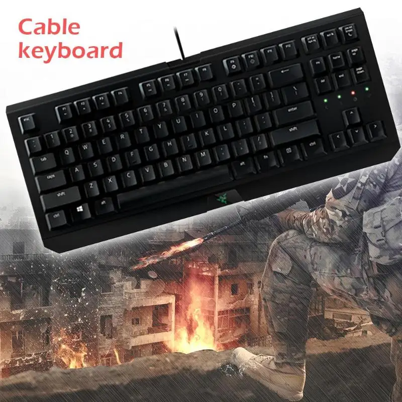 Razer Blackwidow X Games клавиатура универсальная 87 клавиш USB Проводная Механическая игровая электронная Спортивная эргономичная Проводная клавиатура высокого качества