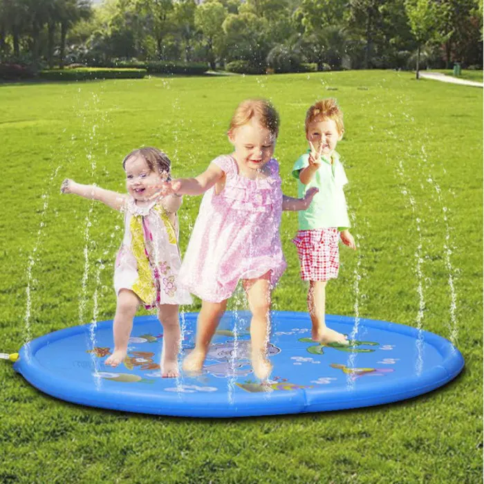 Water Splash Sprinkler Pad Play Game Mat for Children Kids Summer Outdoor Party TP899