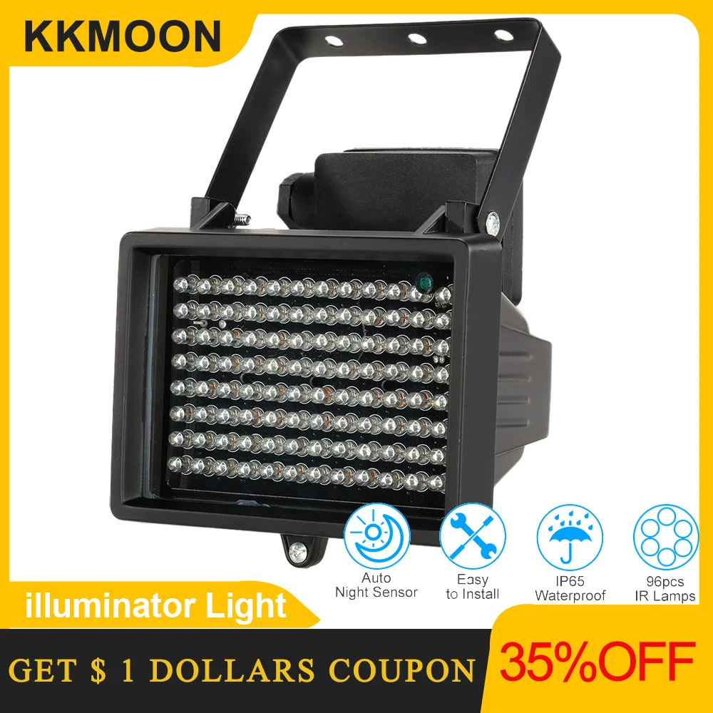96 led iluminador luz cctv 60m ir infravermelho visão noturna iluminação auxiliar ao ar livre à prova dwaterproof água para câmera de vigilância