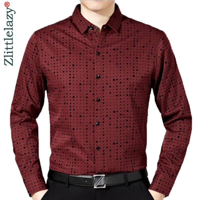 2020 Мужская модная брендовая Повседневная Деловая приталенная рубашка Camisa с