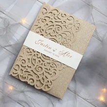 50 шт./лот блестящая бумага свадебный набор приглашений с RSVP конверт Свадебные приспособления для декора вечеринки