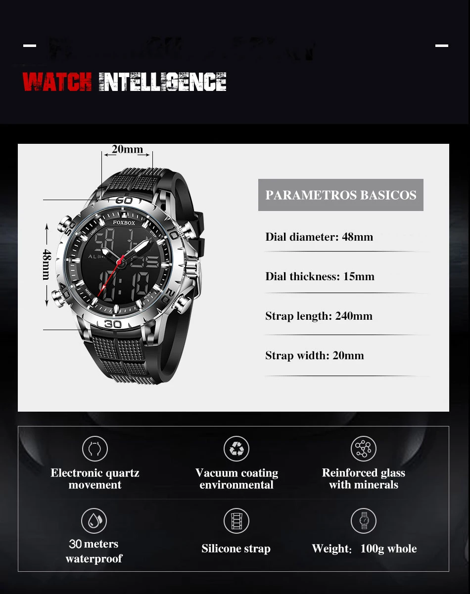Sports Watch For Men Luxury Dual Display 50M Waterproof Quartz Watches Chronograph Digital Alarm Clock Military WristWat_voghion.com