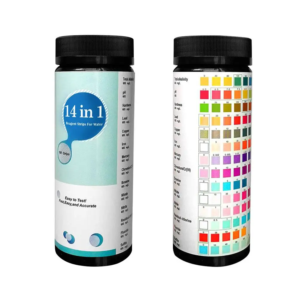 

Upgrade 14-in-1 Drinking Water Test Strip Tap Water Quality Test, Simple And Fast Hardness Test, PH, Bromine, Nitrate, Etc