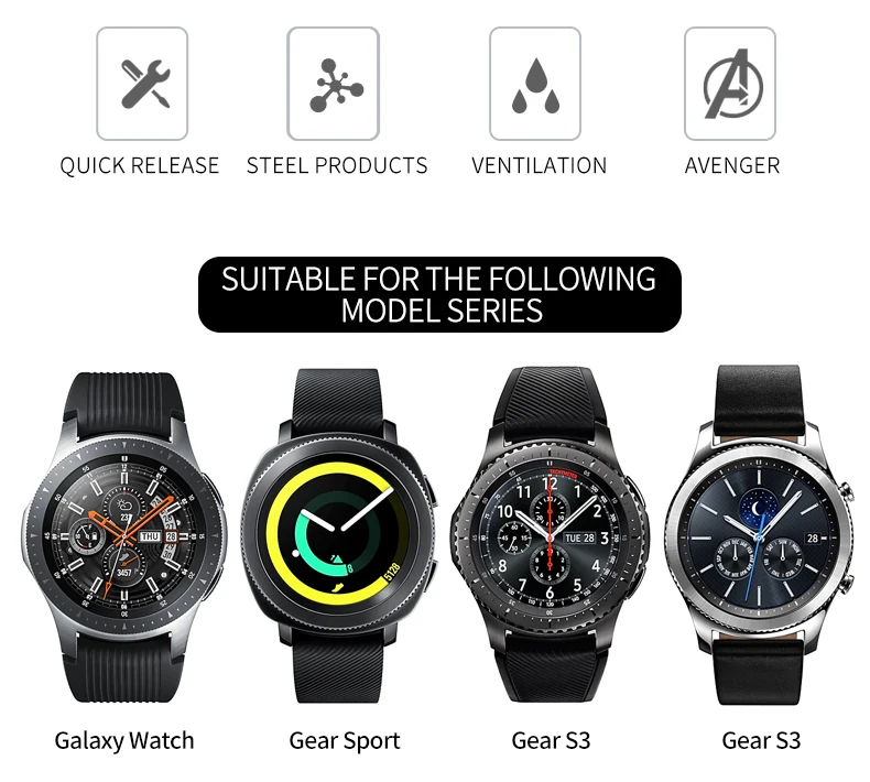 18 20 22 мм кожаный ремешок для samsung Galaxy Watch 42 мм 46 мм для gear S3 Frontier сменный ремешок для браслета быстросъемный ремешок для часов