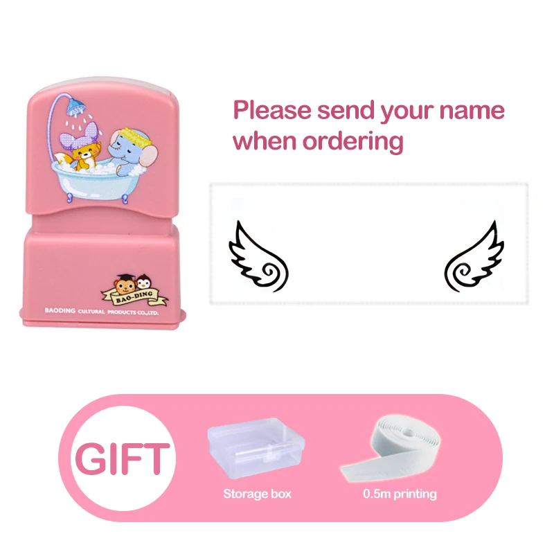 Custom Name Stamp Waterproof Non-fading Seal Custom Signature Ink Pad Sealing Stamp Print for Clothes Bags Kindergarten Name 