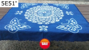 

Japan Bandhani Tie dye flowers big and small butterfly Painting/Handmade Shibori Square Table Cloth Many Uses Mats pads Cover