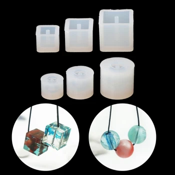 

6pcs Silicone DIY Beads Mold Bracelet Earring Pendant Jewelry Making Resin Mould 634D