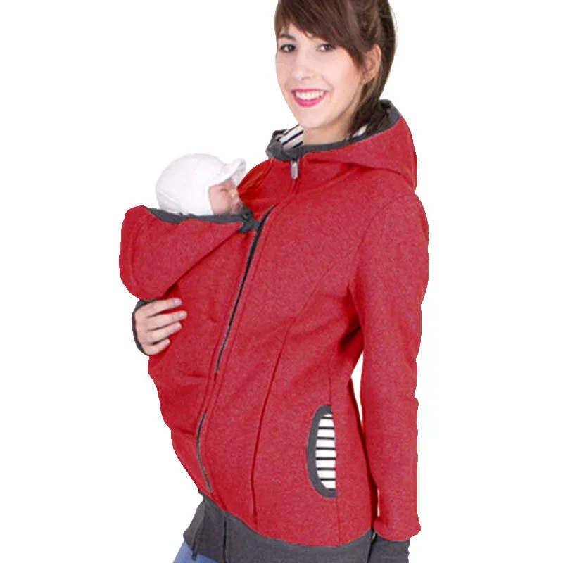 Куртка под слинг, зимняя куртка для беременных, верхняя одежда с длинными рукавами, одежда для детей, куртки для беременных - Цвет: red